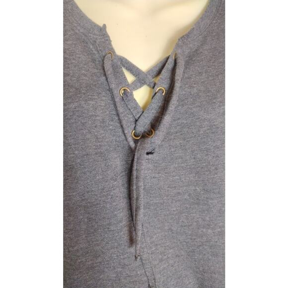 Nutshell Long Sleeve Dress with Lace Up Neck, Gray, Size S, NWT - Picture 2 of 6